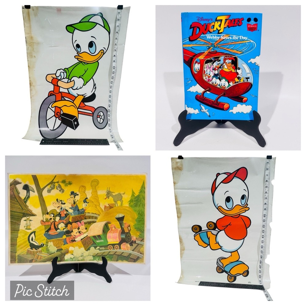 Vintage 70s Disney Duck Tales Lot‎ Peal & Stick  Wall Decals, Book & Placemat